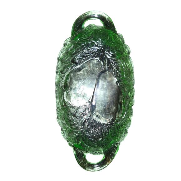 Indiana Glass Uranium Candy Dish Sweet Pear Serving Dish Relish Tray - Picture 4 of 6